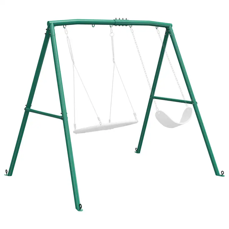 440lbs-Heavy-Duty-A-Frame-Metal-Swing-set-Frame-with-5-Hanging-Hooks
